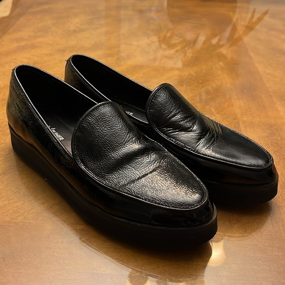 Donald J. Pliner Elio Black Patent Leather Loafers Size 8N.
